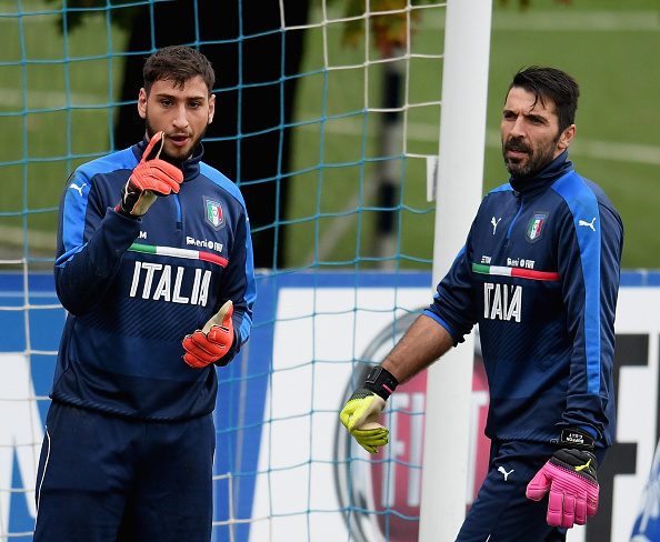 Gianluigi Donnarumma e Gianluigi Buffon