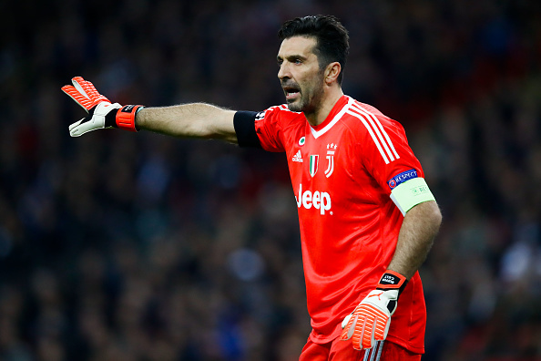 Il numero uno della Juve Gianluigi Buffon durante la sfida di Wembley contro il Tottenham