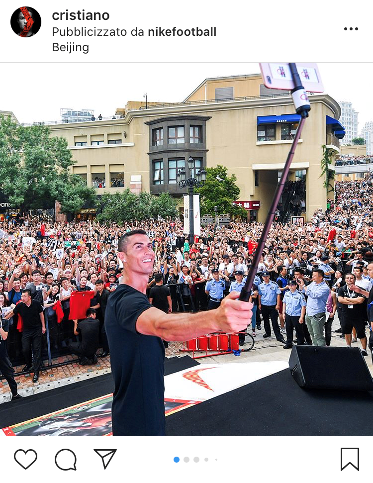 Cristiano Ronaldo a Pechino per l'inizio del CR7 tour