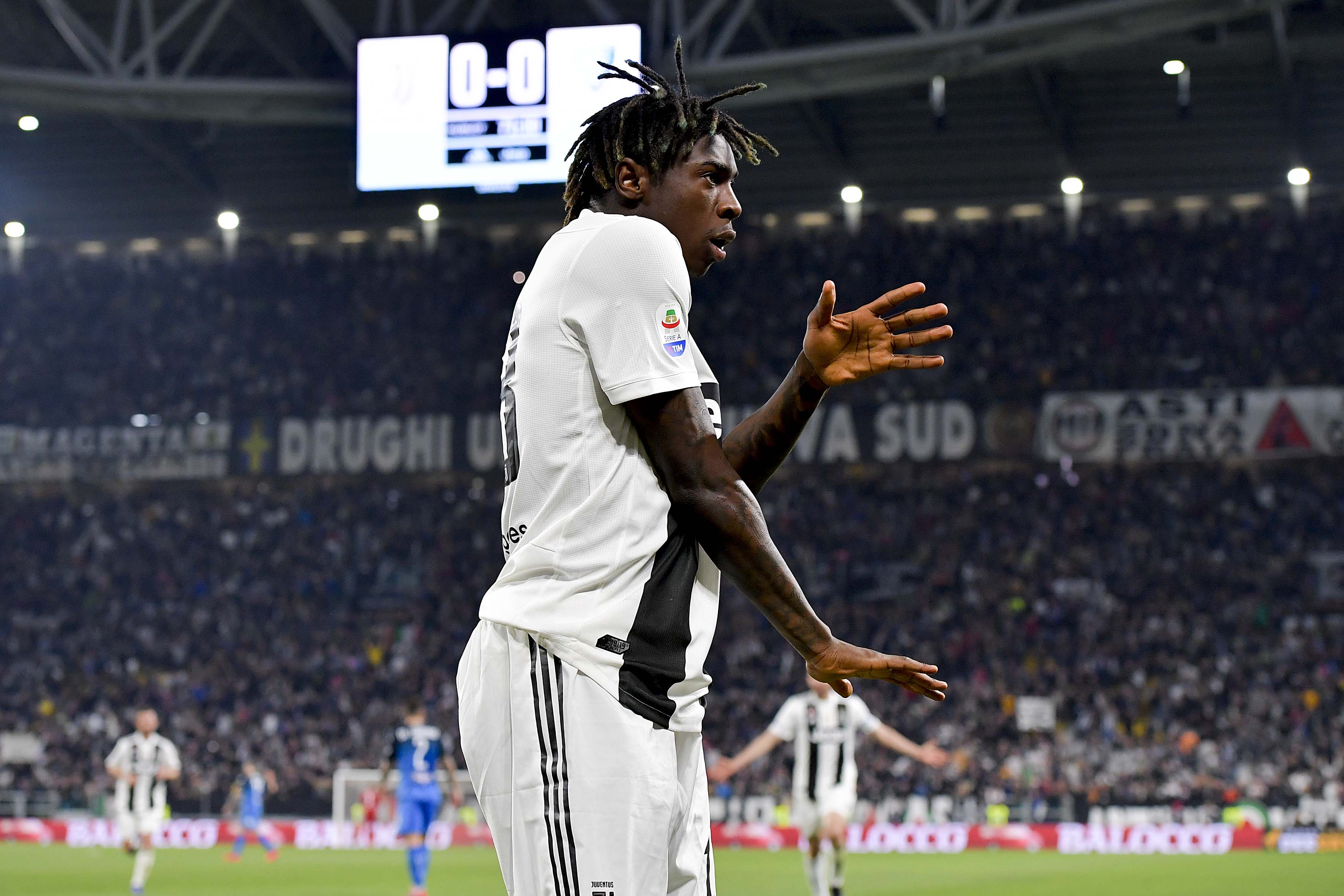 Moise Kean con la maglia della Juve