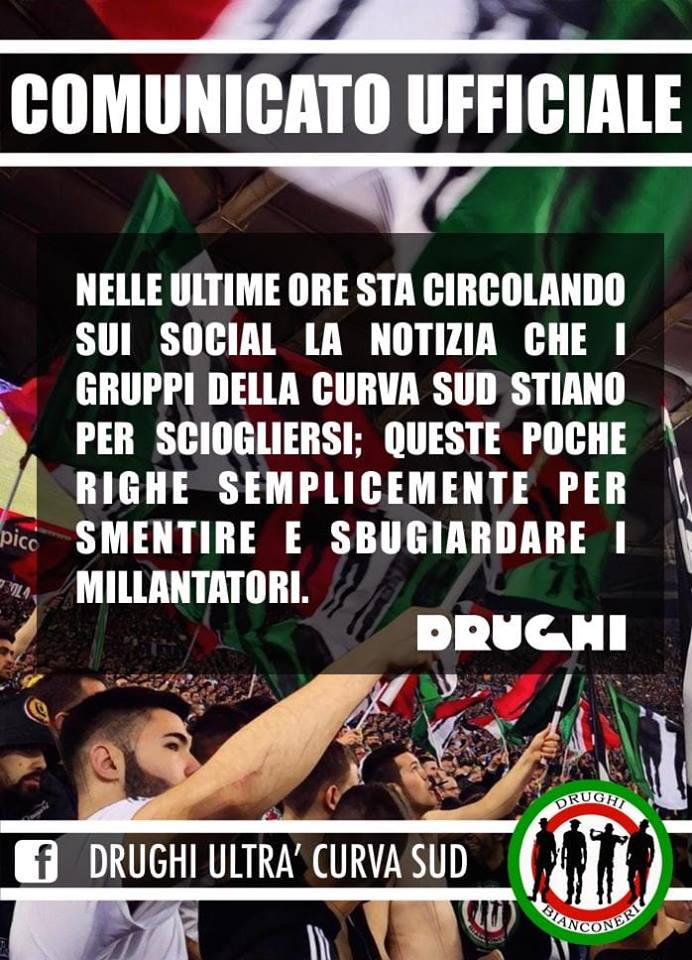 Notizie-Juve, la curva non si scioglie.