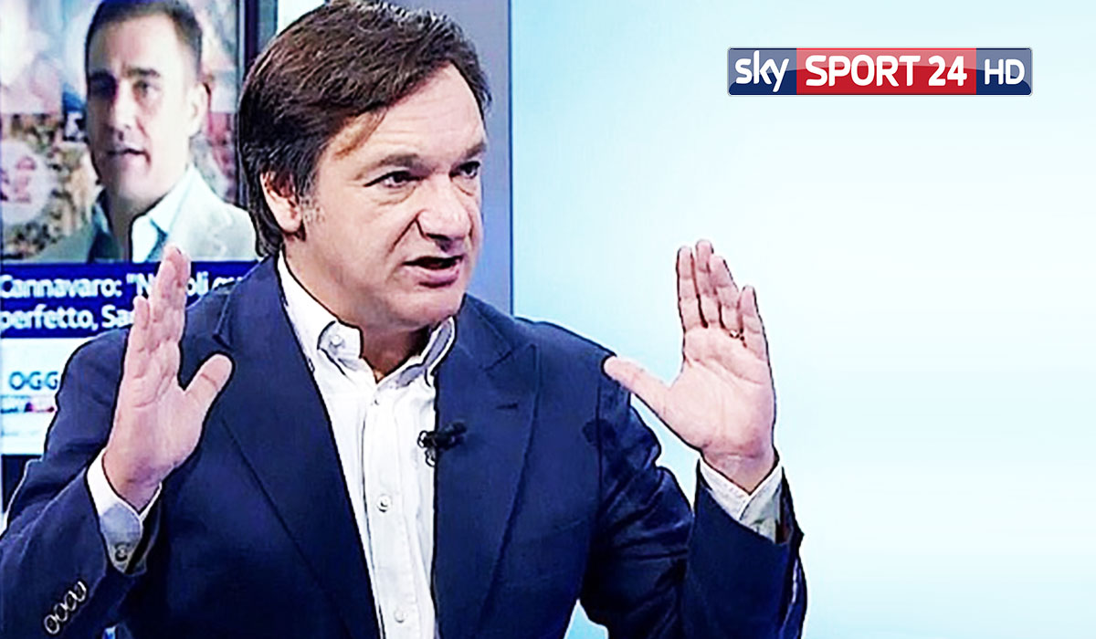 Il noto telecronista di Sky Fabio Caressa, durante una trasmissione in studio