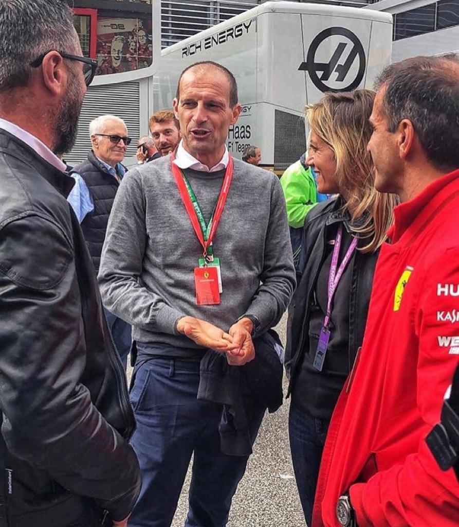 Allegri con il team Ferrari