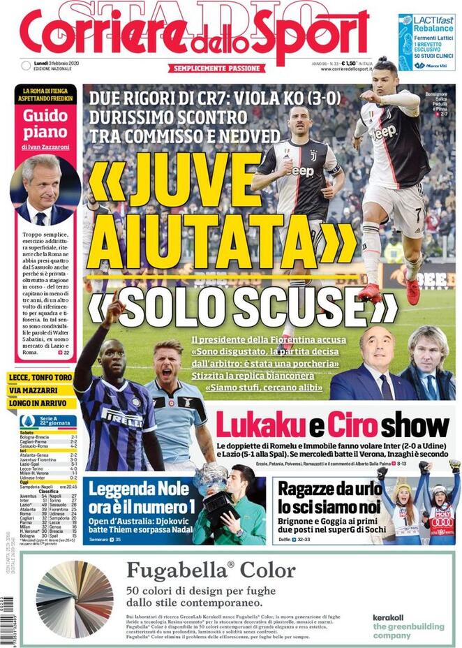 Prima Corriere dello Sport