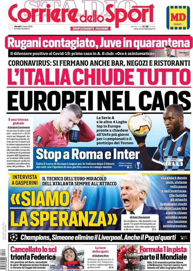 Prima Corriere dello Sport