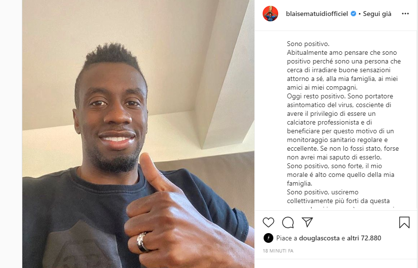 Il post di Matuidi su Instagram