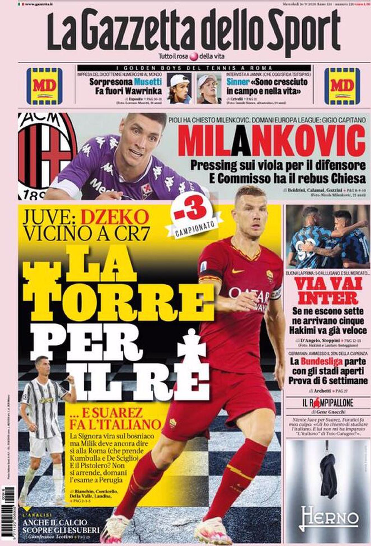 Prima pagina Gazzetta