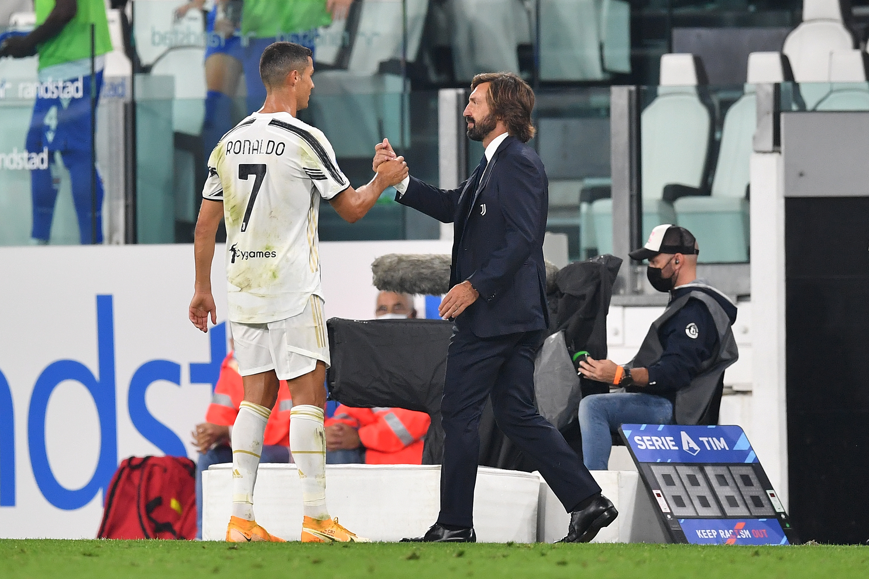 Cristiano Ronaldo con Andrea Pirlo