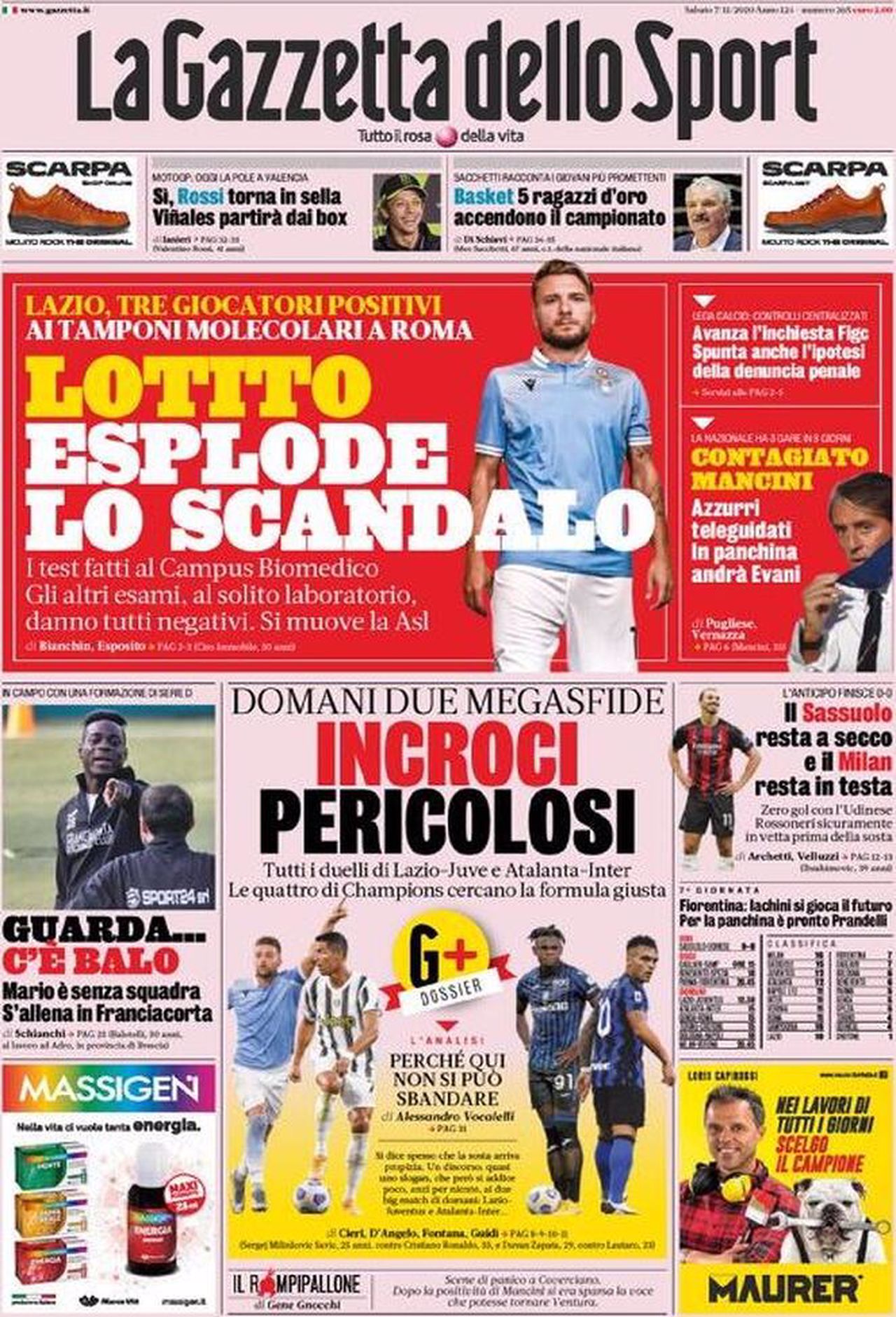 Prima pagina Gazzetta 07-11-2020