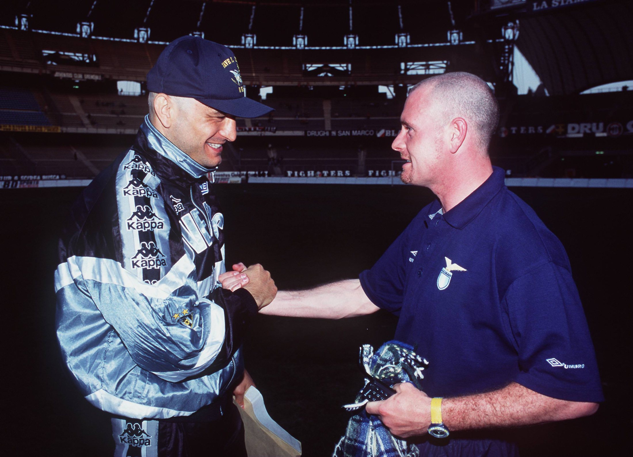 Ravanelli con Gascoigne prima di uno Juve-Lazio