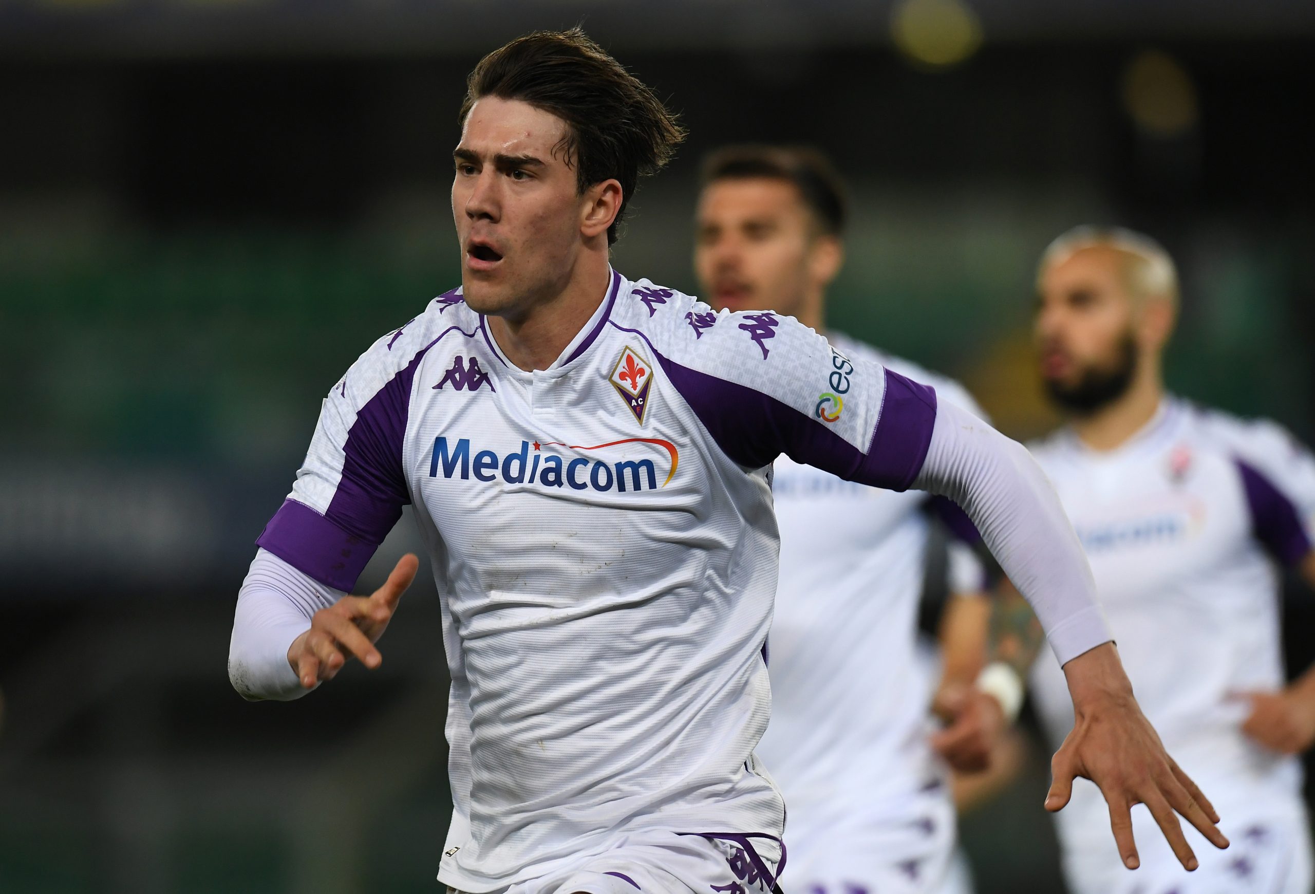 Dusan Vlahovic, attaccante che può lasciare la Fiorentina.