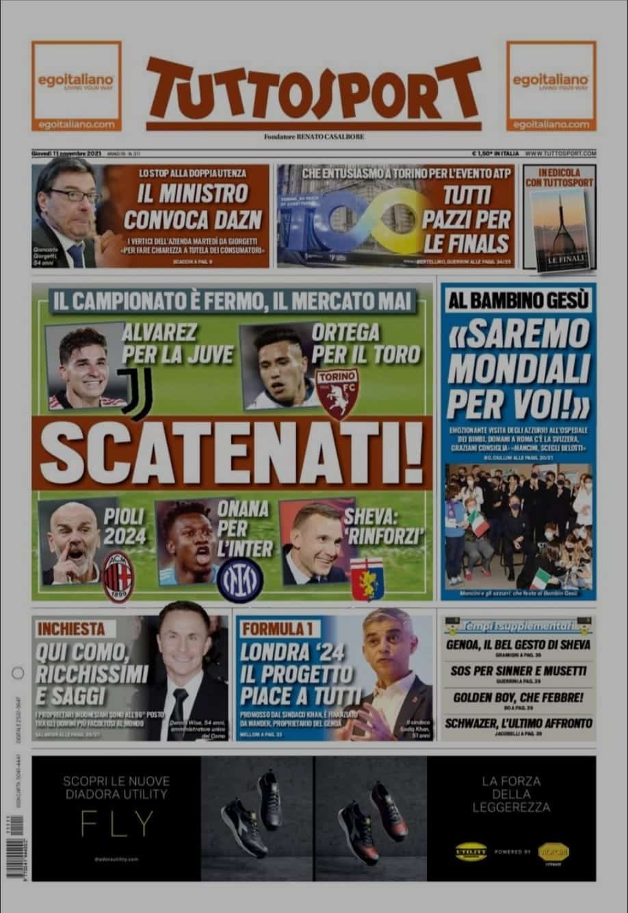 Prima pagina Tuttosport