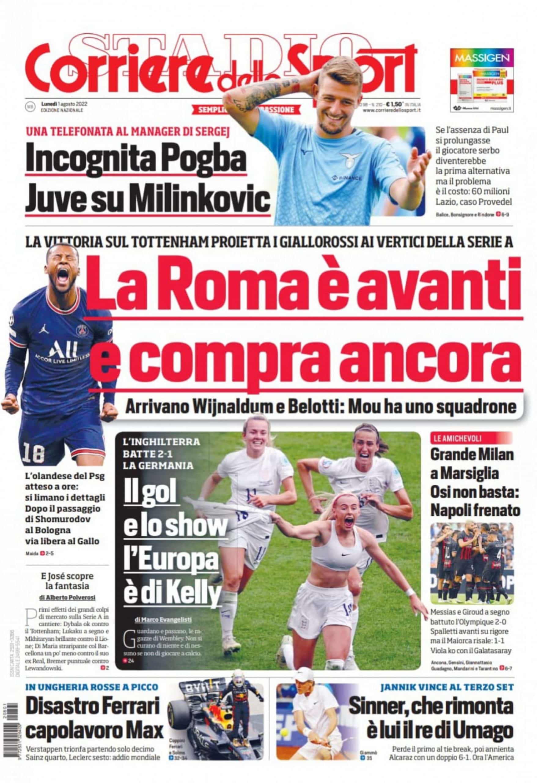 Corriere dello Sport prima pagina