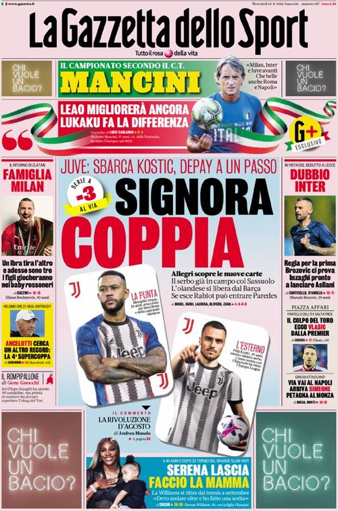 Gazzetta dello Sport prima pagina