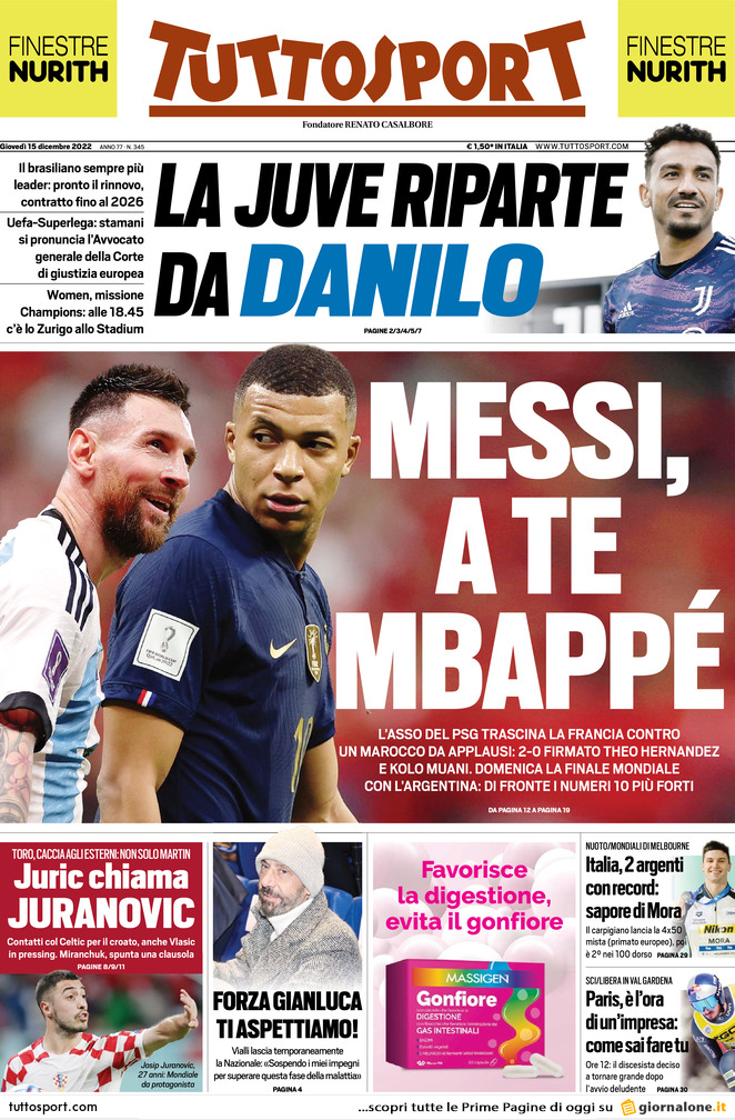 Tuttosport prima pagina