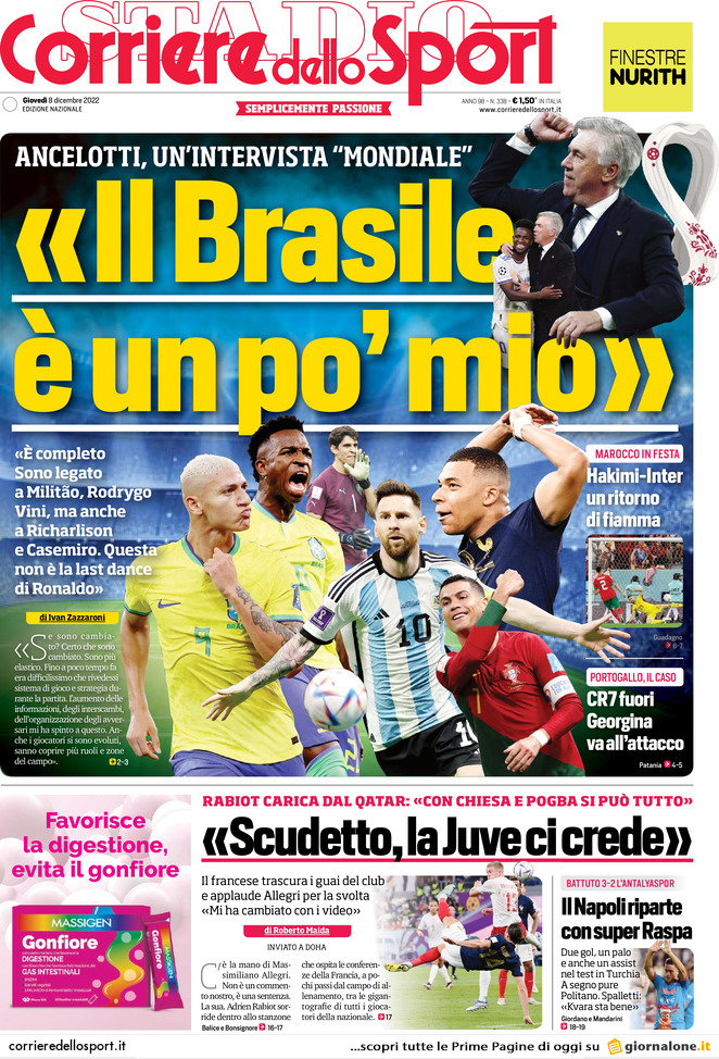 Prima pagina Corriere dello Sport