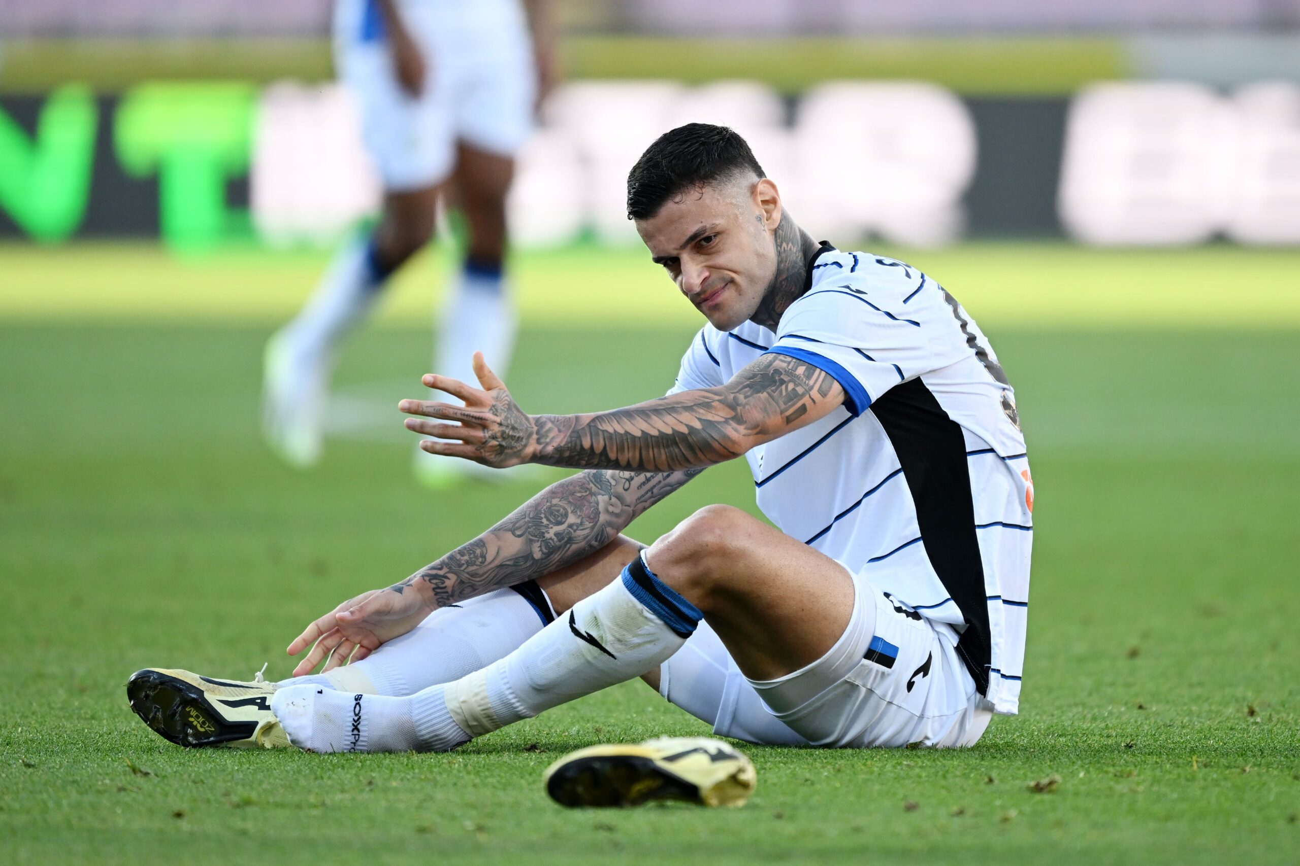 L'attaccante dell'Atalanta Gianluca Scamacca