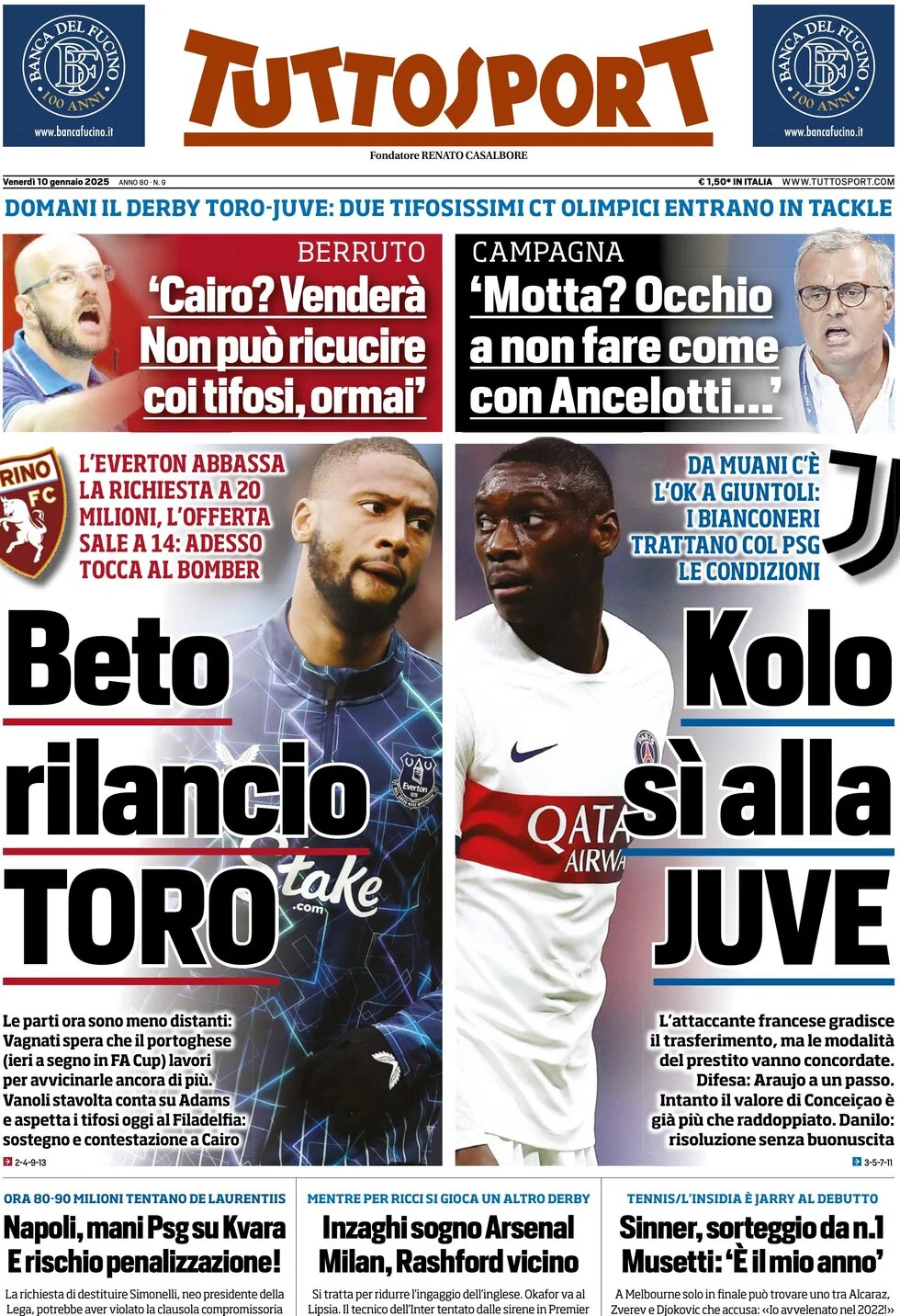 Tuttosport 10-1-25